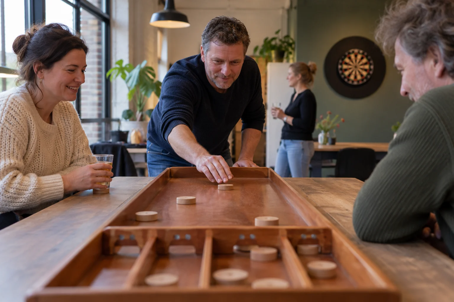 Sfeerbeeld bij Borrel met sjoelen en darts